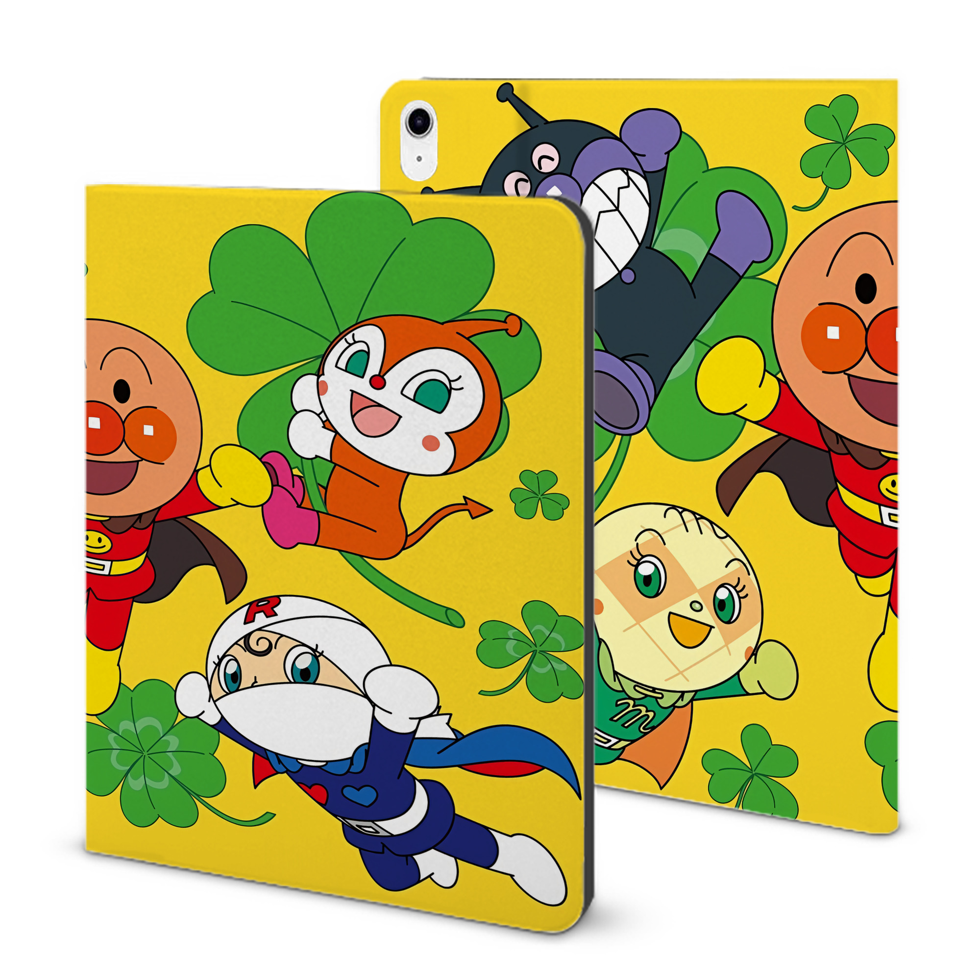 （画像用） アンパンマン Anpanman IPad ケース ブック型 PUレザー TPU 耐衝撃 軽量 薄型 ペン収納なし 全面保護 IPad 各モデル対応